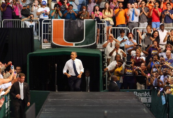 President Obama Holds Campaign Event At University At Miami