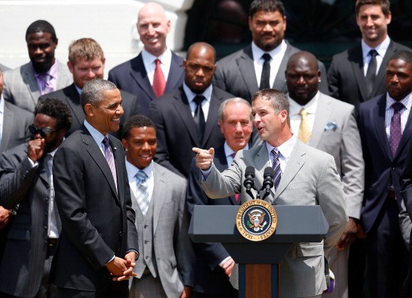 Obama Welcomes Super Bowl Champion Baltimore Ravens To White House