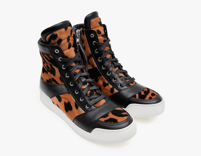 PRINTED PONYSKIN HIGH-TOP SNEAKERS