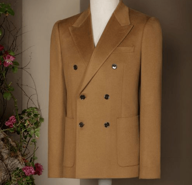 Stretch Cashmere Double Breasted Jacket