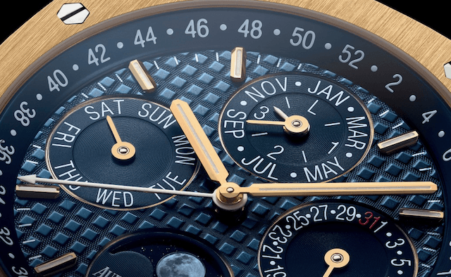 Audemars Piguet 2016 Gold Royal Oak Perpetual Calendar Watch close up