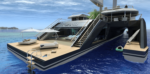 Komorebi 282 Trimaran Superyacht Concept by VPLP rear