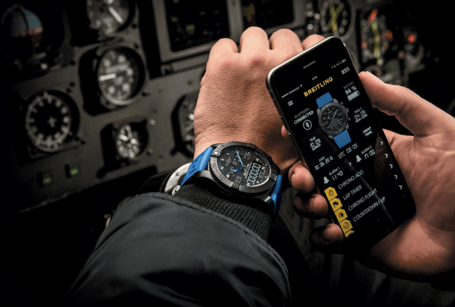 Breitling Exospace B55 with smartphone