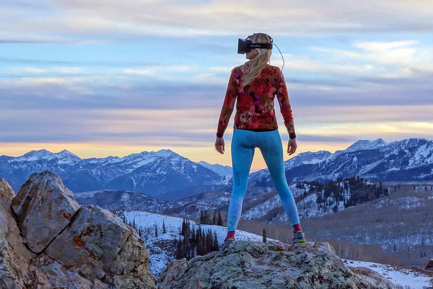 woman on mountain 