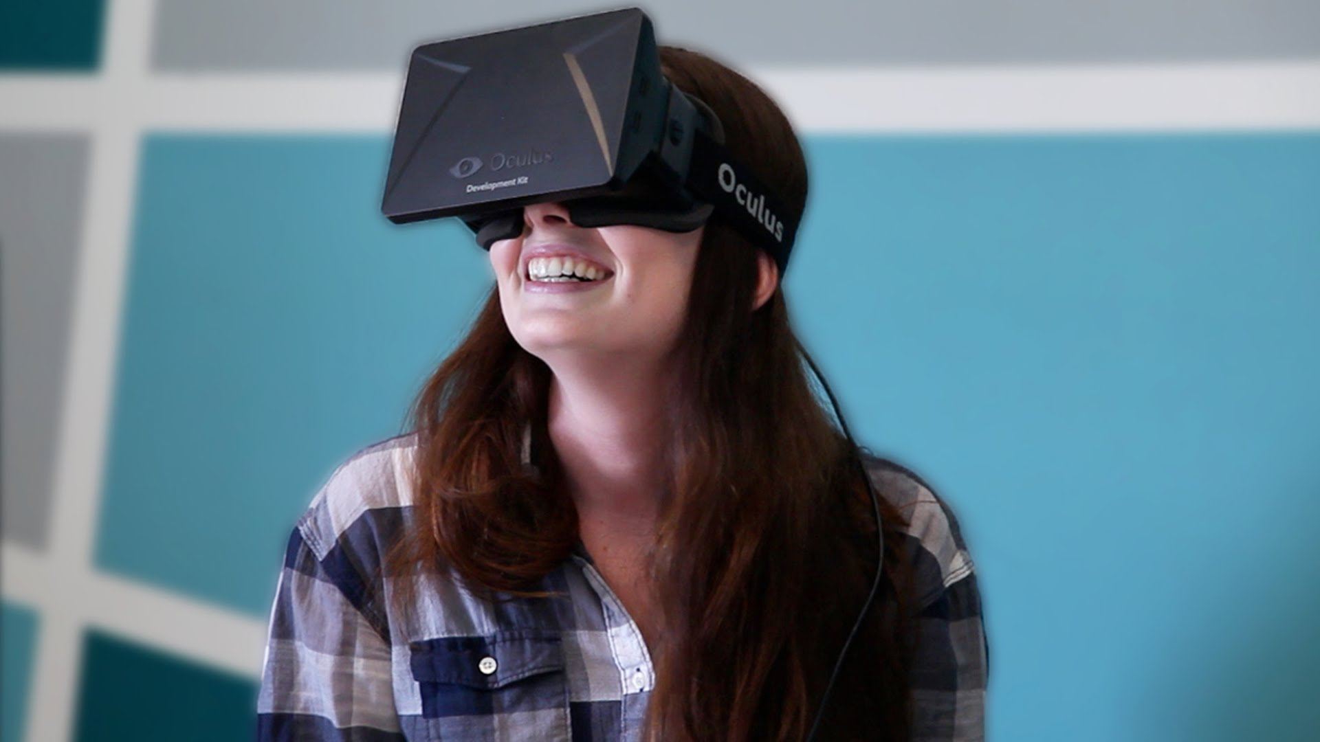 woman wearing oculus rift head gear