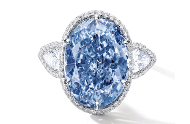 Sotheby's Superb and Rare Fancy Vivid Blue Diamond and Diamond Ring 2