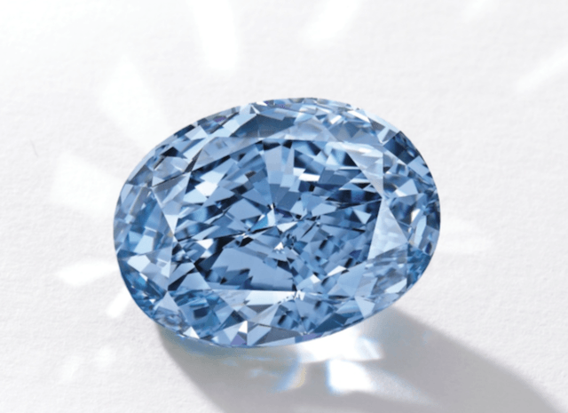 Sotheby's Superb and Rare Fancy Vivid Blue Diamond and Diamond Ring 3