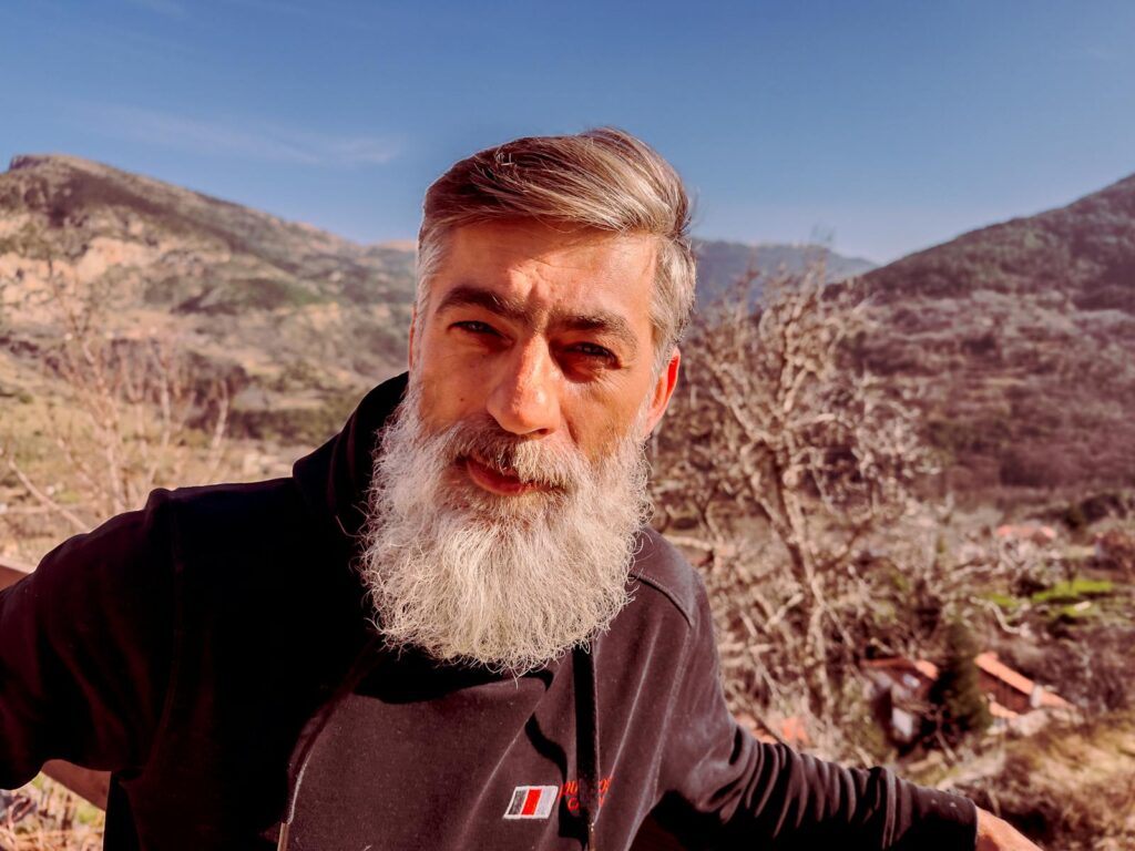 Portrait of A White Bearded Older Man, Posing for the Camera, Chelmos Mountain, Achaea, Peristera, Greece