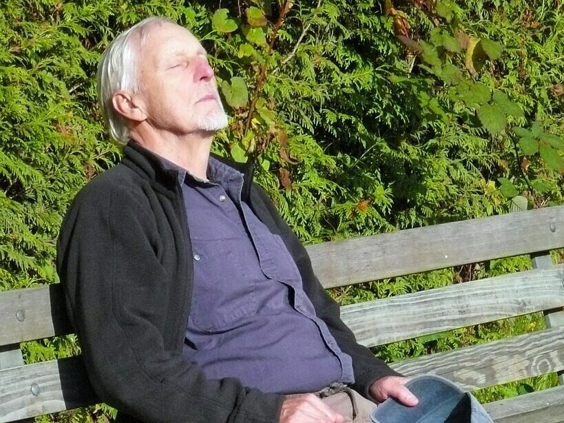resting, old, man, human, bench, person, park
