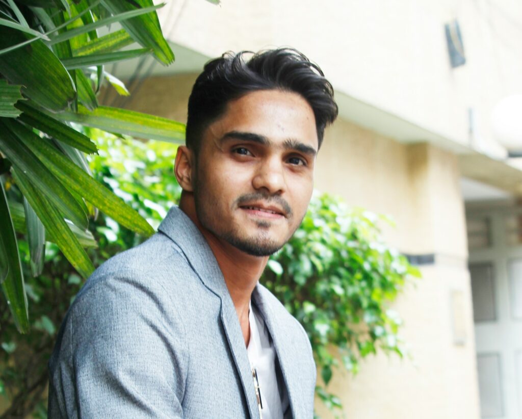 man in gray suit jacket