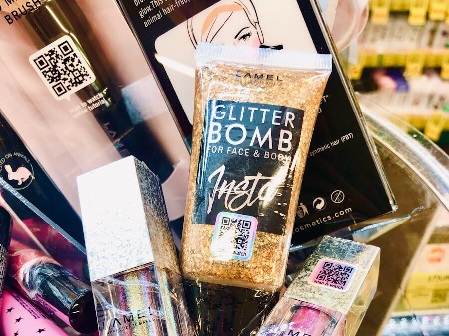 a pile of cosmetics and other items on a table