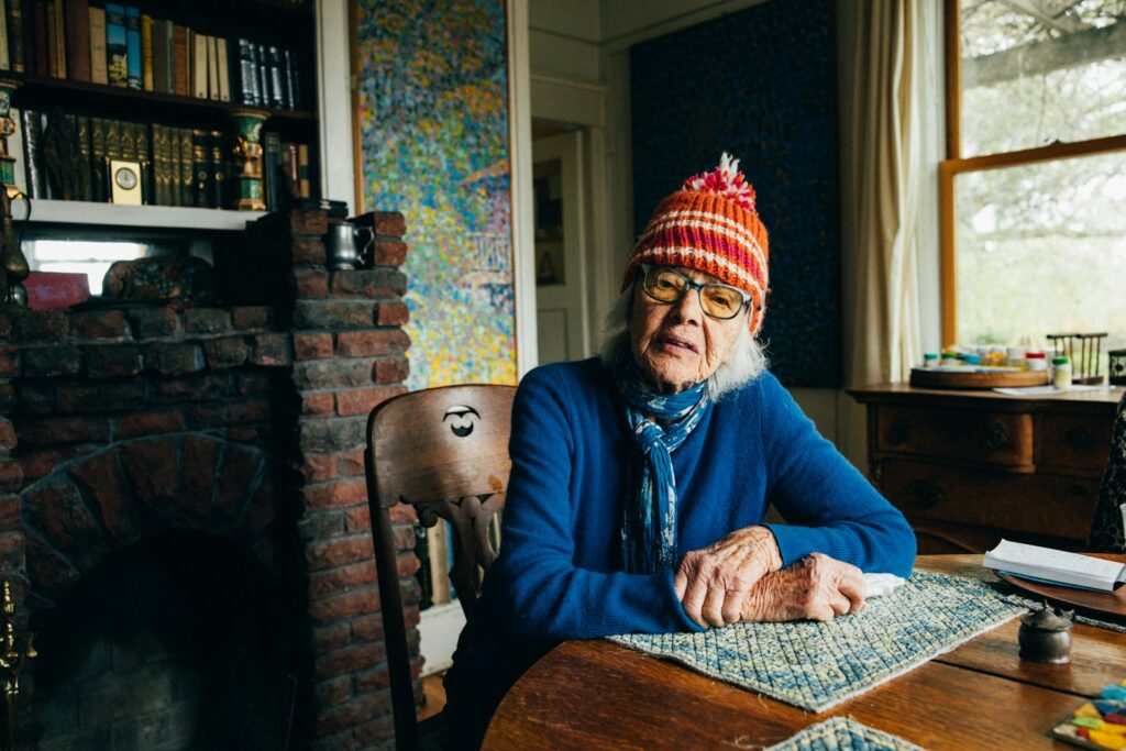 a person sitting at a table