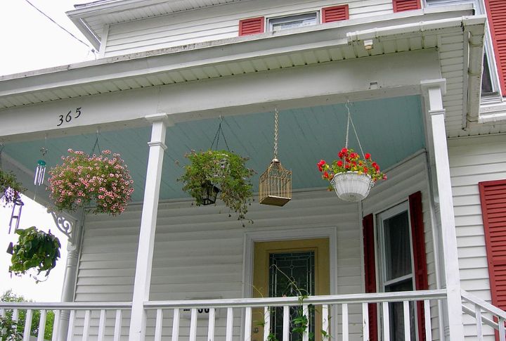 The Tradition Of "Haint Blue" Porch Ceilings