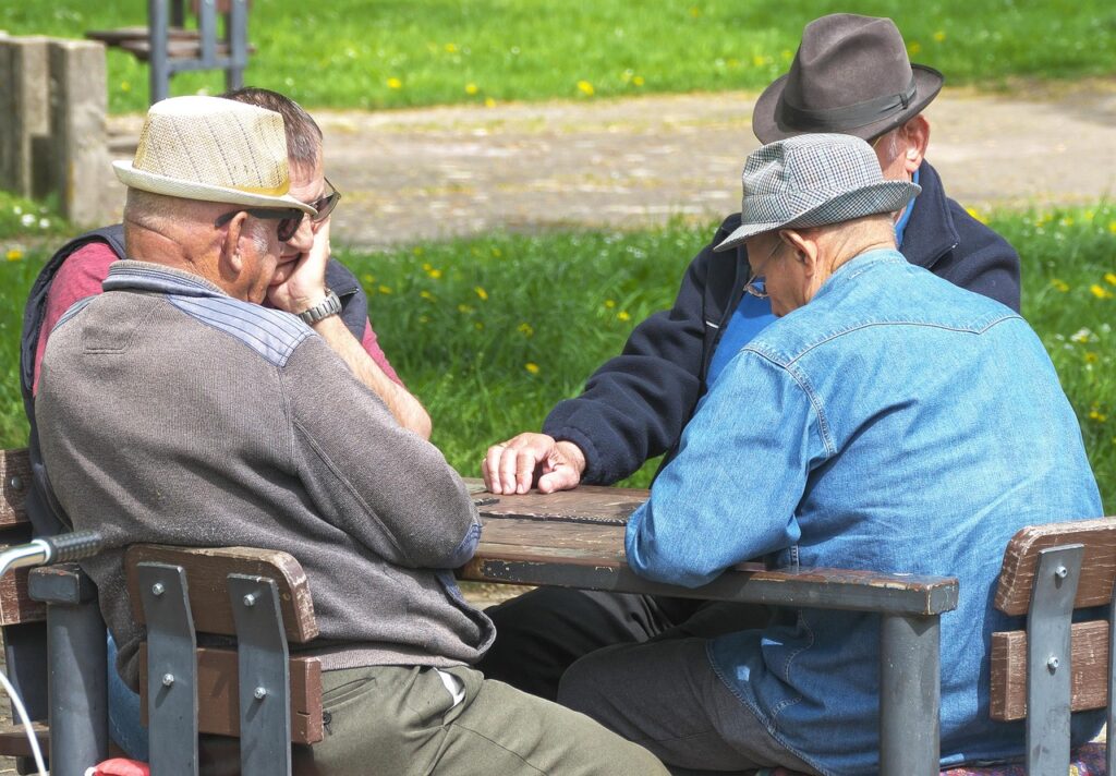 pensioners, men, domino game, sitting, cap, protected, pastime, park, leisure time, strategy, domino, old people, masculine, together, meeting point, city, city park, green area, time, game, interaction, collective, intellect, teamwork, group, people, friendship, contact, to play, communication, make contact, community, pensioners, pensioners, domino, old people, old people, old people, old people, old people, interaction