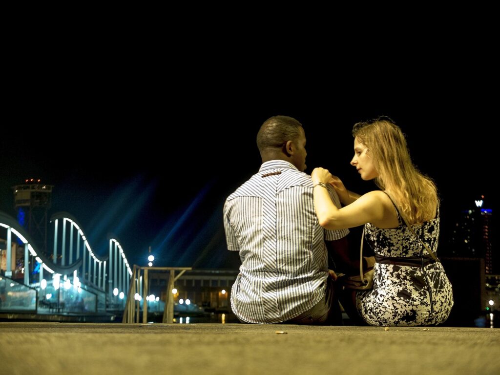 barcelona, night, couple, man, woman, love, together, people, girl, boy, sitting, boy and girl, young, male, friends, female, talking, women friends, person, friendship, black love, black talk, black talking, black together, black friendship, barcelona, barcelona, talking, talking, talking, talking, talking, friendship