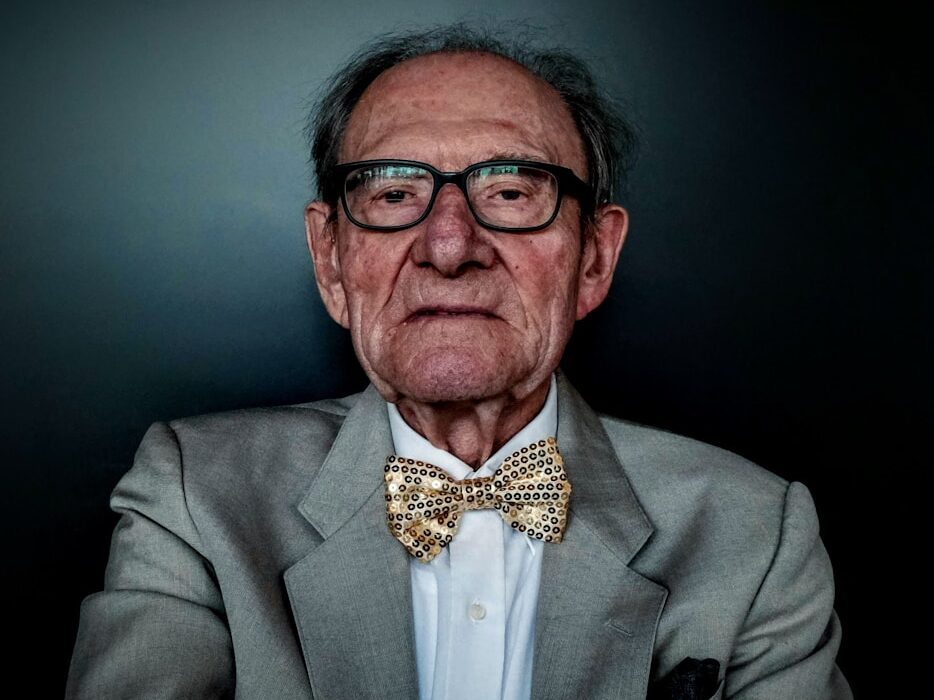 man wearing grey blazer