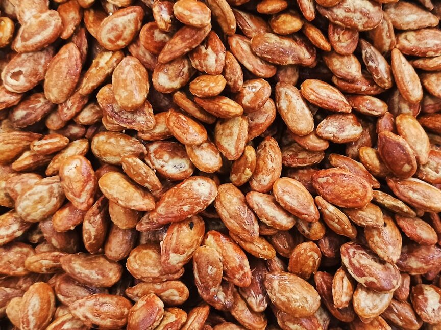a pile of nuts sitting on top of a table
