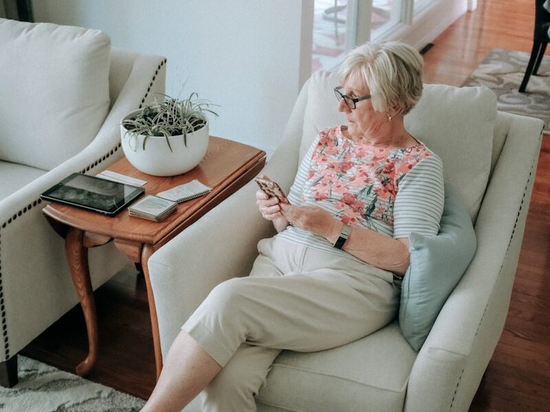 a person sitting in a chair