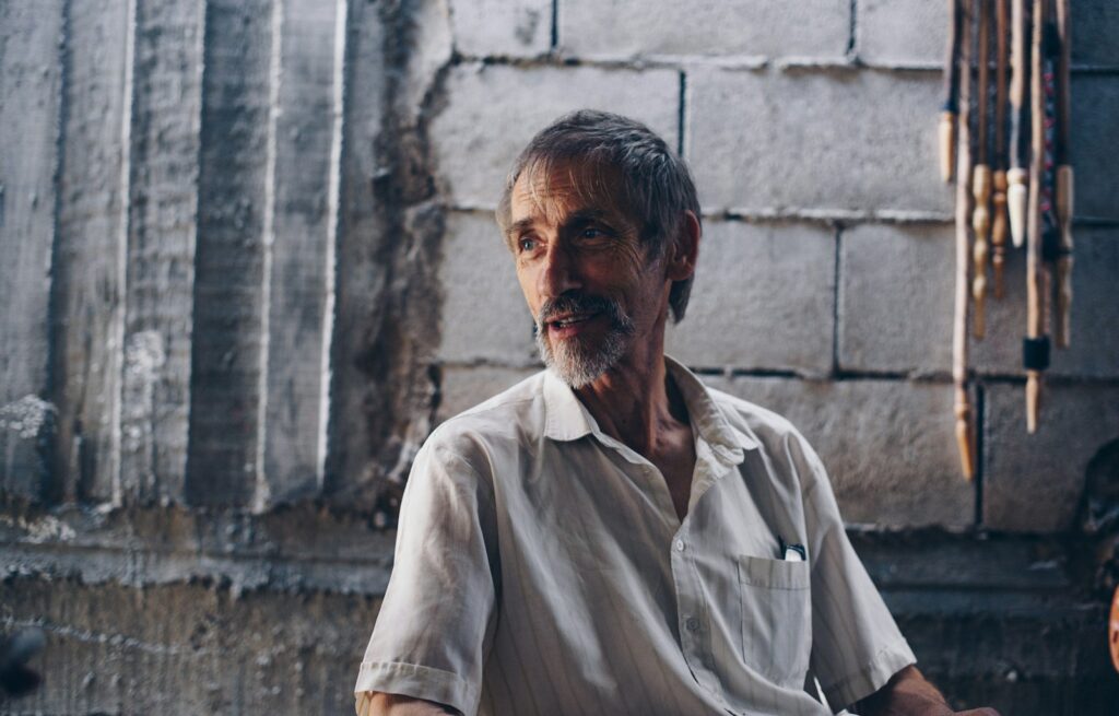 man wearing white button-up shirt