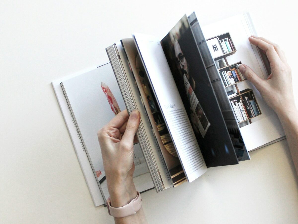 flat lay photography of opened book
