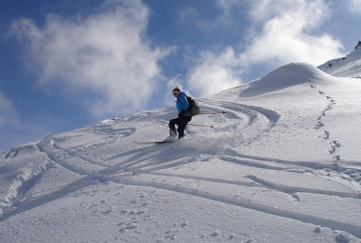Scenic Backcountry Skiing In Winter