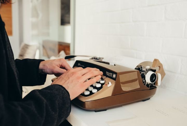 Typing On A Typewriter