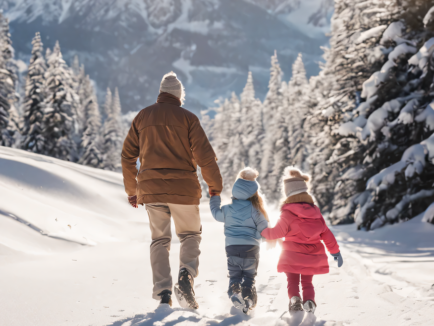 ai generated, grandchildren, winter