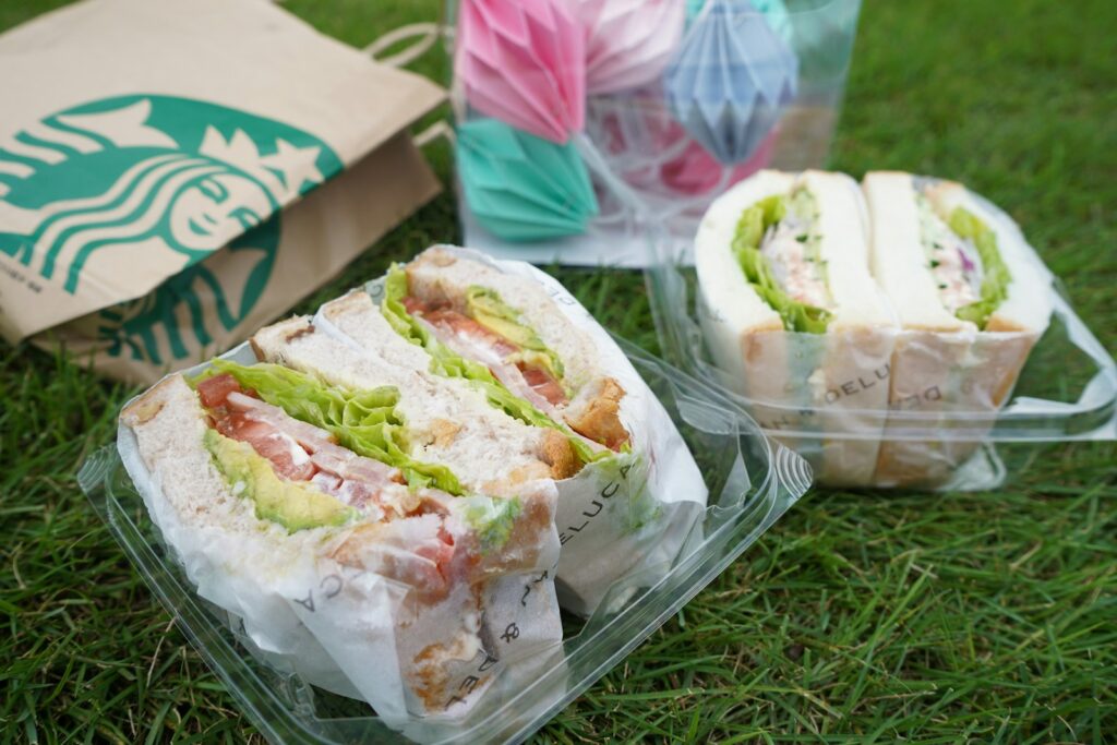 a sandwich in a plastic wrapper