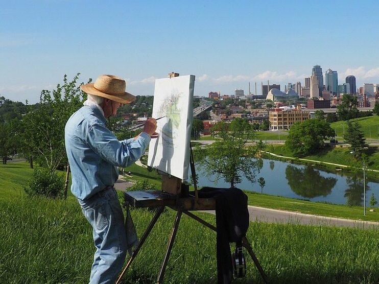 painting, man painting, painter, paint, professional painter, happy man painting, person painting, elder, older man painting, adult painting, city painting, painting the city, blue city, blue happy, blue painting, blue paint, blue happiness, painter, painter, painter, painter, painter, elder