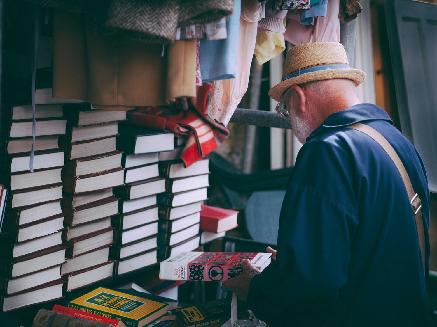 man holding book